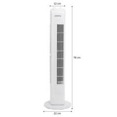 Ventilateur colonne OCEANIC - 40W - Hauteur 78 cm - 3 vitesses - Oscillant - Minuterie - Blanc
