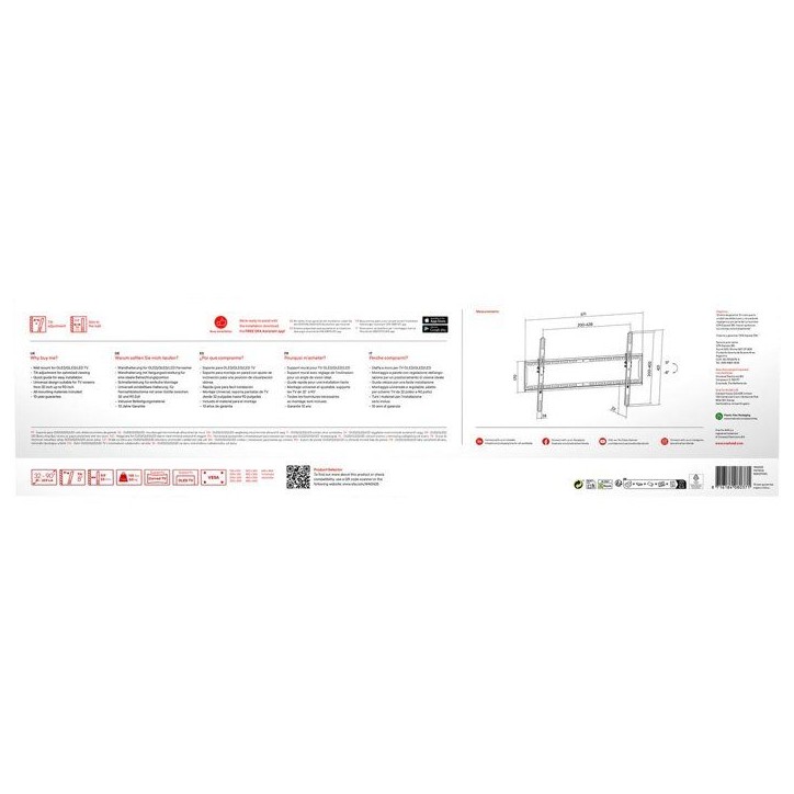 Support mural TV - SMART - WM2625 - Inclinable 8° - TV 32 à 90 pouces