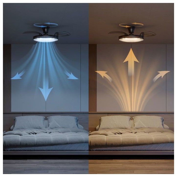 Ventilateur de plafond - Philips - Atlas - Pales rétractables - Diametre 106 cm - Nickel - LED intégrée + télécommande Ventilateur de plafond - Philips - Atlas - Pales rétractables - Diametre 106 cm - Nickel - LED intégrée + télécommande