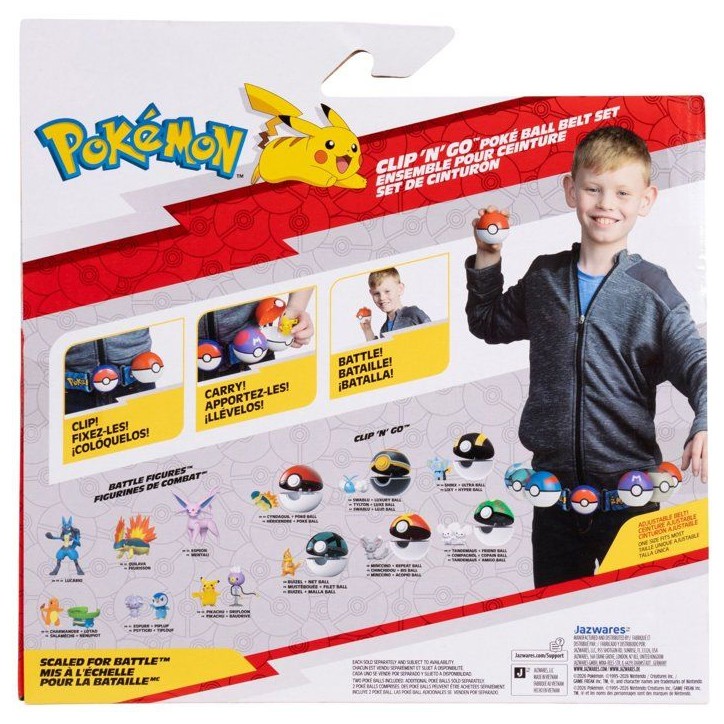 Ceinture Poké Ball - POKEMON - Clip'N Go Pikachu - 2 Poké Balls - figurine incluse