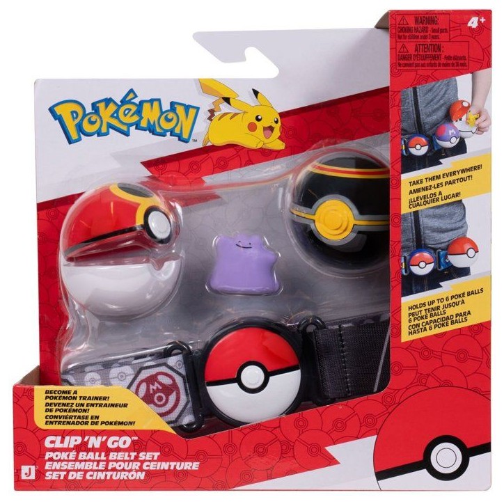 Ceinture Poké Ball - POKEMON - Clip'N Go Métamorph - 2 Poké Balls - figurine incluse