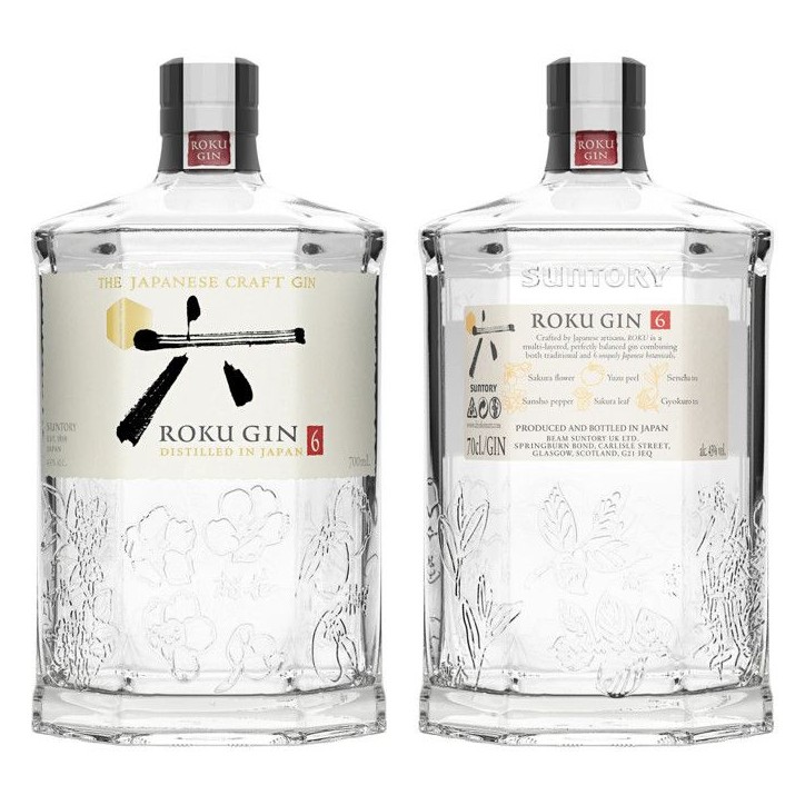 Roku Gin Craft Japonais - Gin aux 6 Botaniques Japonaises| 43% vol | 70cl