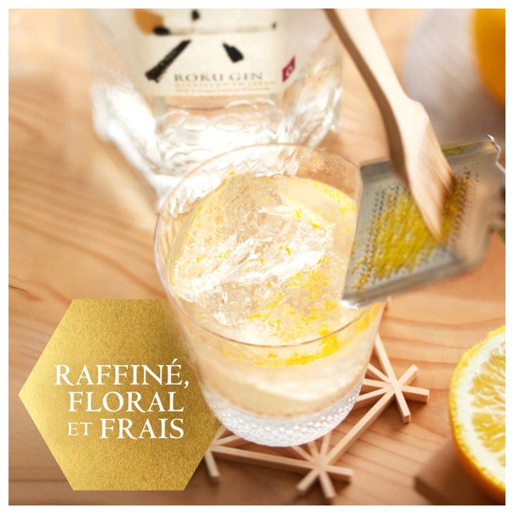 Roku Gin Craft Japonais - Gin aux 6 Botaniques Japonaises| 43% vol | 70cl