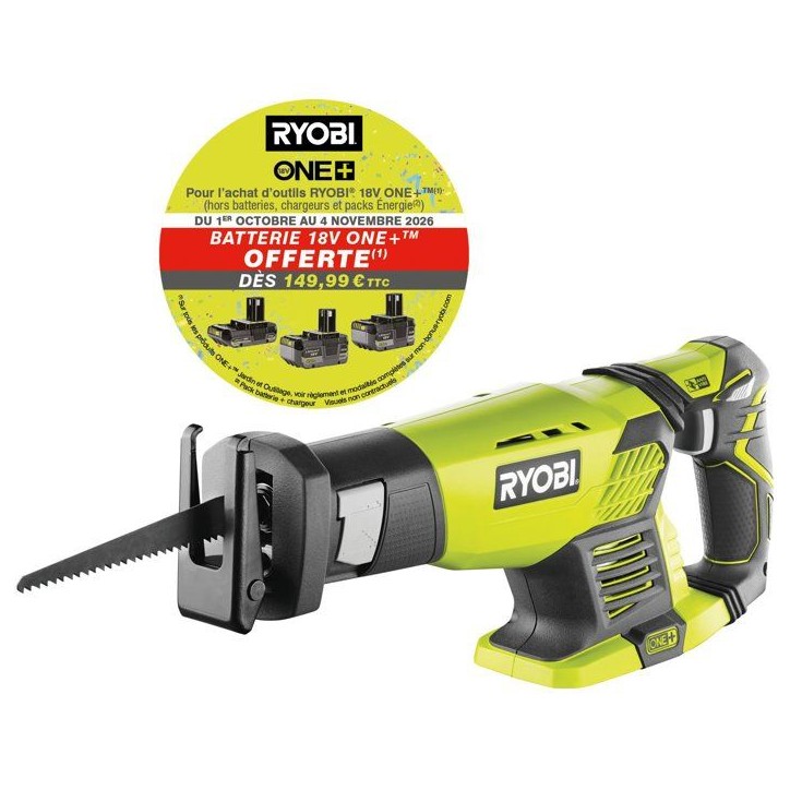 RYOBI Scie sabre 18V ONE+ coupe bois métal - sans batterie ni chargeur - RRS1801M RYOBI Scie sabre 18V ONE+ coupe bois métal - sans batterie ni chargeur - RRS1801M