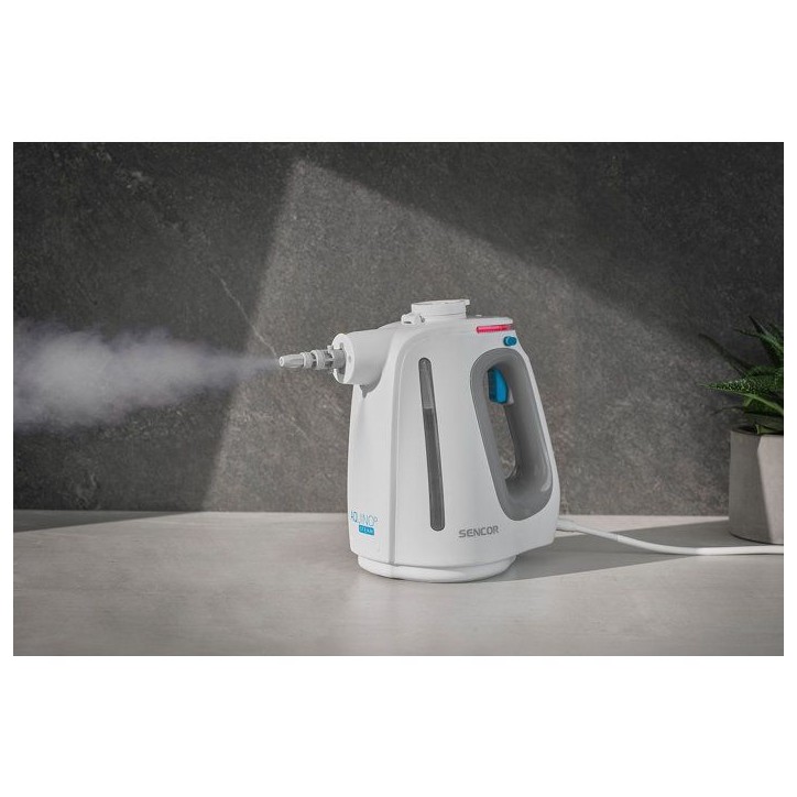 Nettoyeur vapeur à main SENCOR SSC 3510WH - Vapeur prête en 30 s - Doseur détergent intégré - Câble 4 m - Blanc