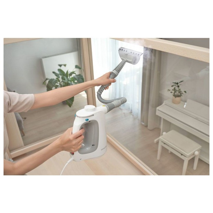 Nettoyeur vapeur à main SENCOR SSC 3510WH - Vapeur prête en 30 s - Doseur détergent intégré - Câble 4 m - Blanc