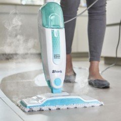 Balai vapeur SHARK S1000EU - Désinfecte 99,9% des bactéries sans produit chimique - Léger - Sols durs - Blanc/Vert