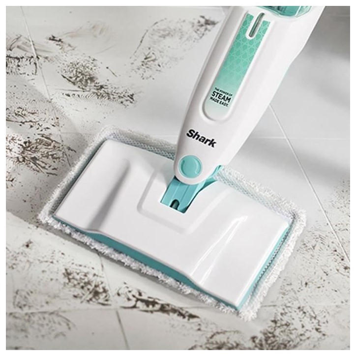 Balai vapeur SHARK S1000EU - Désinfecte 99,9% des bactéries sans produit chimique - Léger - Sols durs - Blanc/Vert Balai vapeur SHARK S1000EU - Désinfecte 99,9% des bactéries sans produit chimique - Léger - Sols durs - Blanc/Vert