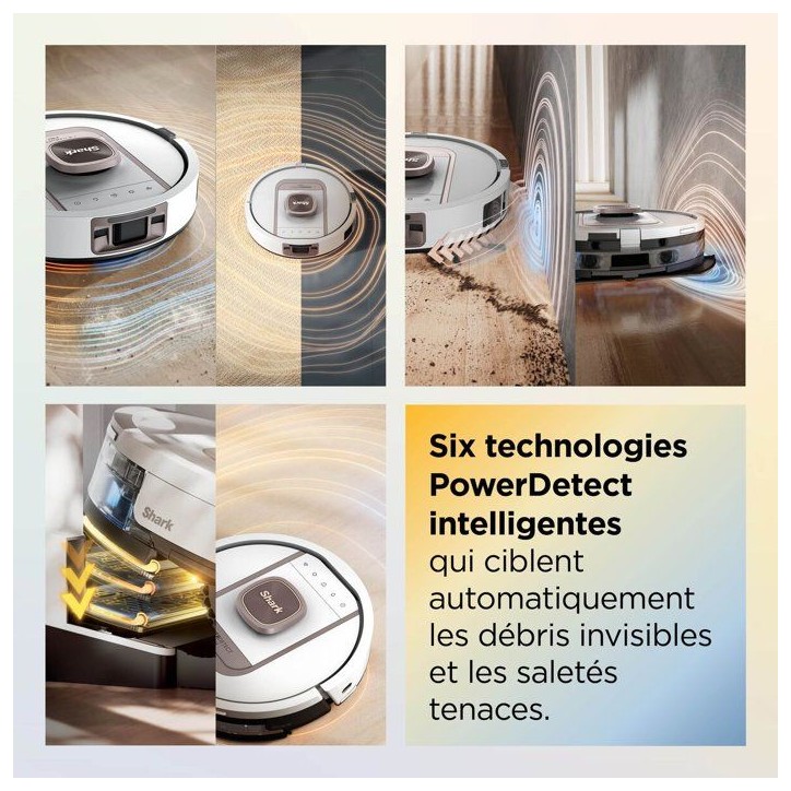 Robot Aspirateur Laveur - SHARK PowerDetect ThermaCharged AV2900XEEUWH - Base autovidante - Auto-lavage à 85 °C - 650 W