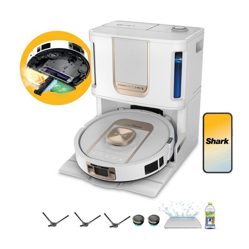 Robot aspirateur laveur - SHARK PowerDetect ThermaCharged AV2920XEEUWH
