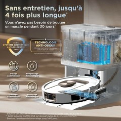 Robot aspirateur laveur - SHARK PowerDetect ThermaCharged AV2920XEEUWH - Base NeverTouch Pro - Auto-lavage à 85 °C - 650 W