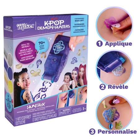 Shimmer Me Body Art KPop Demon Hunters Cool Maker - Atelier tatouages éphémères métallisés - SPIN MASTER - A partir de 7 an