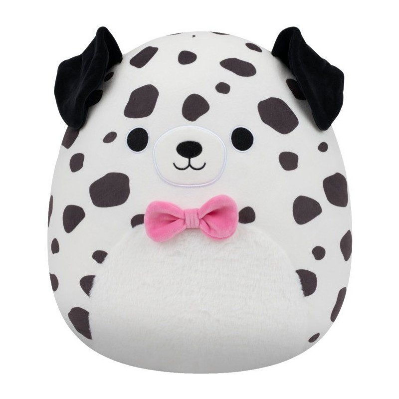 Peluche dalmatien - SQUISHMALLOWS - Dustin - 40 cm - ventre duveteux -