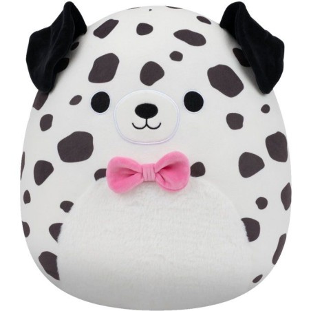 Peluche dalmatien - SQUISHMALLOWS - Dustin - 40 cm - ventre duveteux -