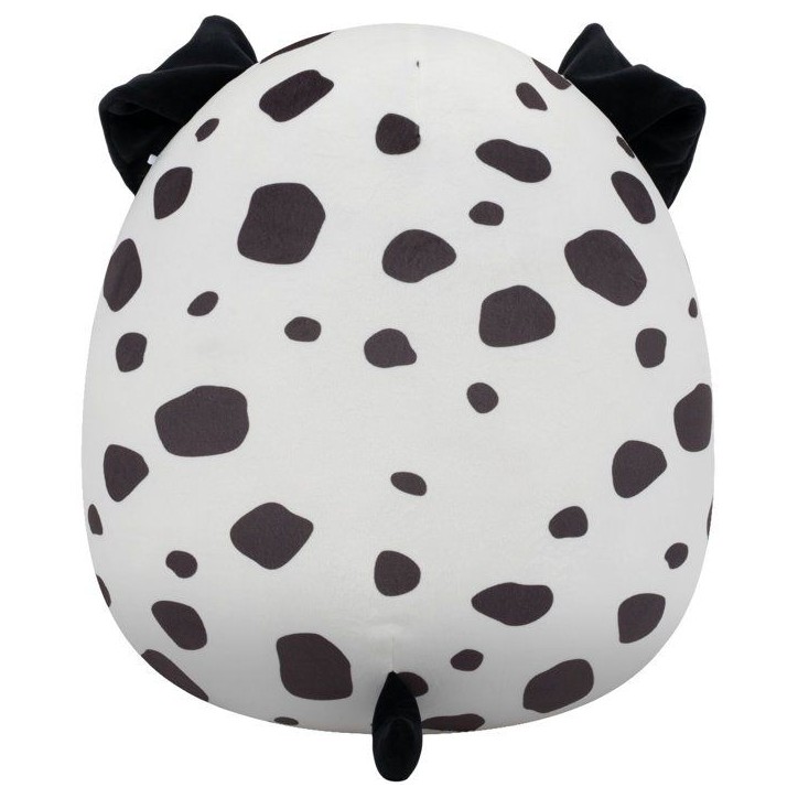 Peluche dalmatien - SQUISHMALLOWS - Dustin - 40 cm - ventre duveteux - nœud papillon