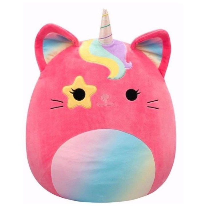 Peluche caticorne - SQUISHMALLOWS - Sienna - 50 cm - rose - yeux étoilés Peluche caticorne - SQUISHMALLOWS - Sienna - 50 cm - rose - yeux étoilés
