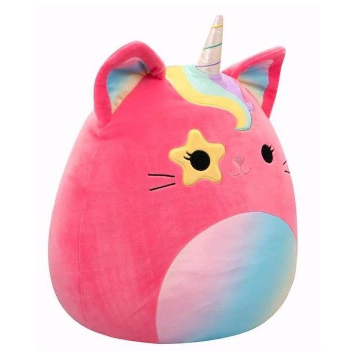 Peluche caticorne - SQUISHMALLOWS - Sienna - 50 cm - rose - yeux étoilés Peluche caticorne - SQUISHMALLOWS - Sienna - 50 cm - rose - yeux étoilés