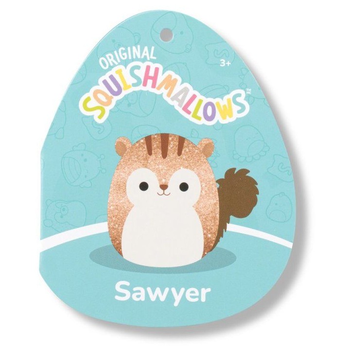 Peluche écureuil - SQUISHMALLOWS - Sawyer - 40 cm - brun pailleté - collection Original