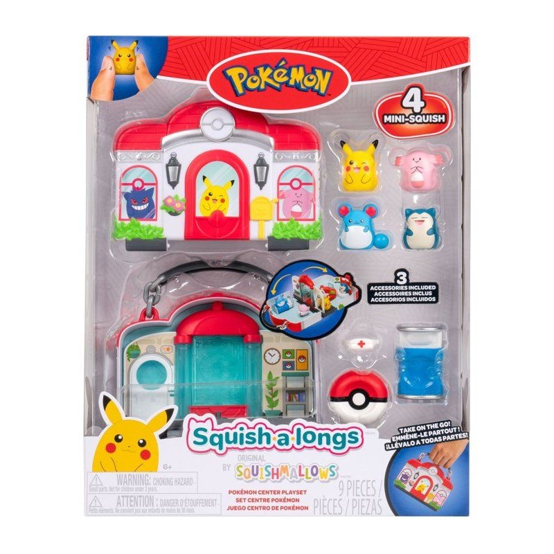 Coffret de jeu Pokémon - SQUISHMALLOWS - Squish-a-longs - 4 Mini-Squi