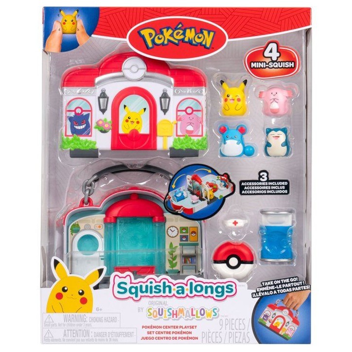 Coffret de jeu Pokémon - SQUISHMALLOWS - Squish-a-longs - 4 Mini-Squish - Centre Pokémon