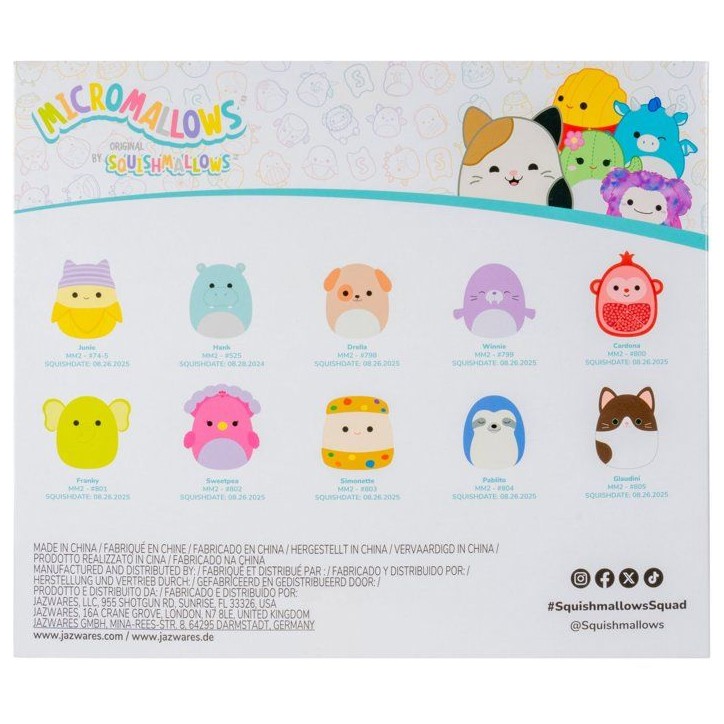 Coffret peluches miniatures - SQUISHMALLOWS - Micromallows - 10 pièces - 6,5 cm Coffret peluches miniatures - SQUISHMALLOWS - Micromallows - 10 pièces - 6,5 cm