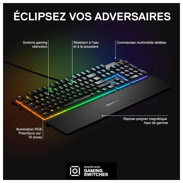 Clavier Steelseries APEX 3 FR Clavier Steelseries APEX 3 FR