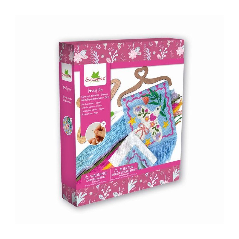Kit canevas créatif - SYCOMORE - Lovely Box Canevas Oiseau - Suspensi