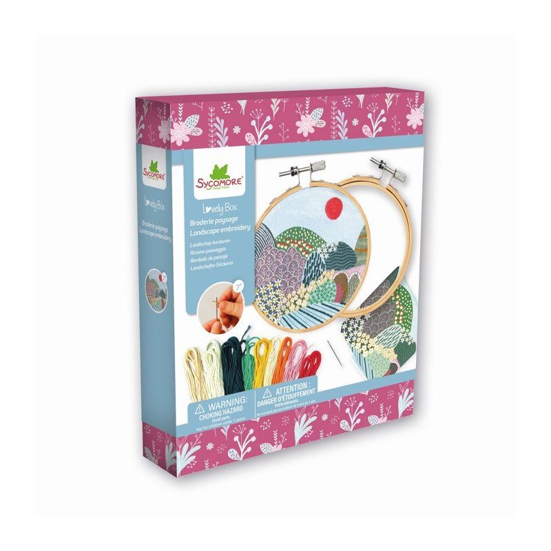 Kit broderie créative - SYCOMORE - Lovely Box Broderie Paysage - Cerc