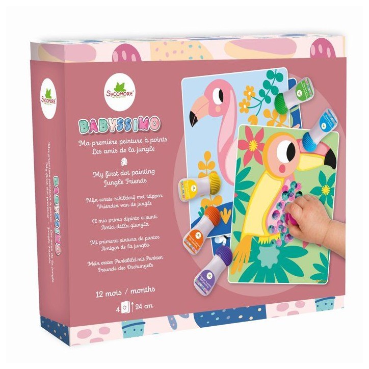 Peinture à points - SYCOMORE - Babyssimo Amis de la Jungle - 6 tampons - Dès 3 ans Peinture à points - SYCOMORE - Babyssimo Amis de la Jungle - 6 tampons - Dès 3 ans