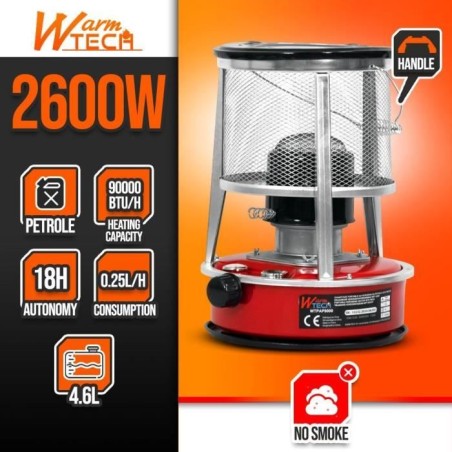 Chauffage au pétrole - WARMTECH - WTPAP9000 - 9000BTU - 4,6L