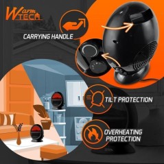 Foyer décoratif soufflant - 2000 W - WARMTECH - WTFED1500-N - ROND -