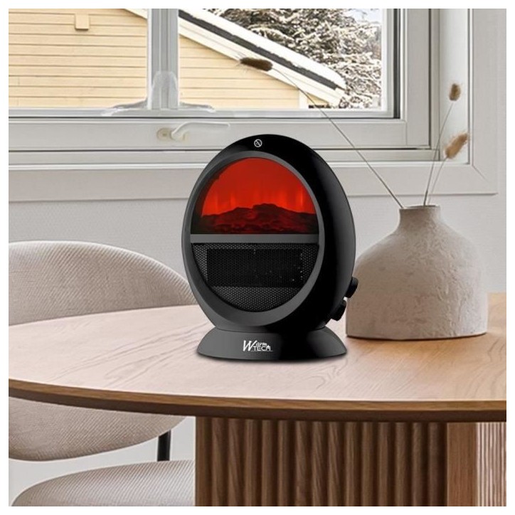 Foyer décoratif soufflant - 2000 W - WARMTECH - WTFED1500-N - ROND - Noir Foyer décoratif soufflant - 2000 W - WARMTECH - WTFED1500-N - ROND - Noir