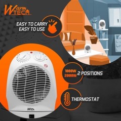 Chauffage soufflant - 2000 W - WARMTECH - WTFHO2001 - Blanc