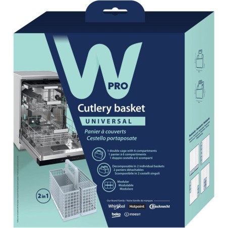 Panier à couverts lave-vaisselle - WPRO - DWB304 - Universel - Modulable - Double compartiment