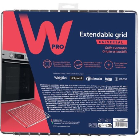 Grille universelle extensible - WPRO - ACC011 - Ajustable 32-56 cm - Multi-usage - Acier chromé