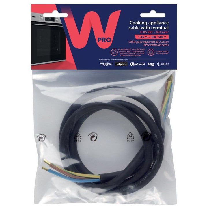 Câble électrique - WPRO - CCB340/1 - Sans prise - 3G4 - Appareils 5750W