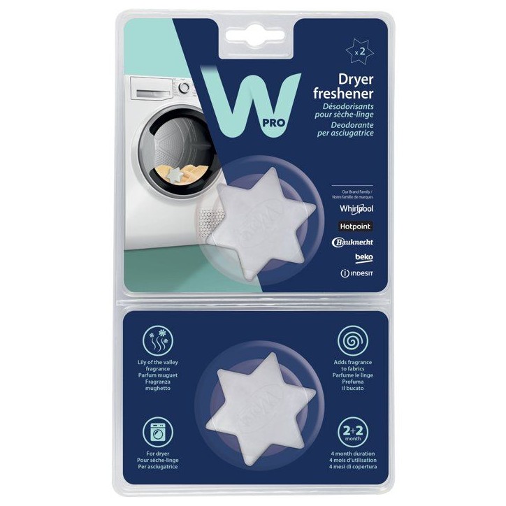 Étoiles parfumées sèche-linge - WPRO - DDS101 - Senteur muguet - Longue durée - x2
