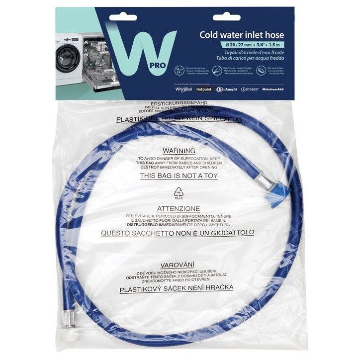 Tuyau arrivée eau - WPRO - IEF150 - Universel - Sécurisé - 1,5 m