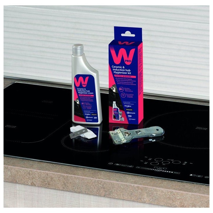 Grattoir plaque vitrocéramique - WPRO - SCR300 - Anti-rayures - Élimine résidus - Inox