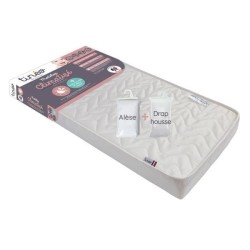 Matelas climatisé TINEO 60x120 cm + drap housse + alese (lot)