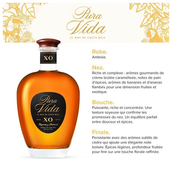 PURA VIDA - XO - Rhum Vieux - 40,0% Vol. - 70 cl PURA VIDA - XO - Rhum Vieux - 40,0% Vol. - 70 cl