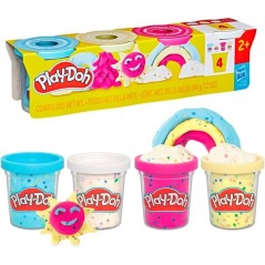 Play-Doh pack de 4 pots de pâte a modeler confettis - PLAY-DOH - G17365X0
