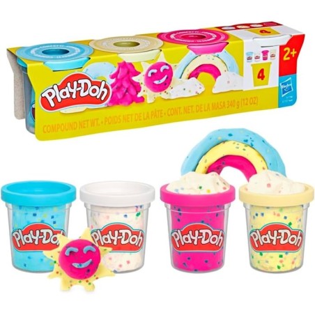 Play-Doh pack de 4 pots de pâte a modeler confettis - PLAY-DOH - G17365X0