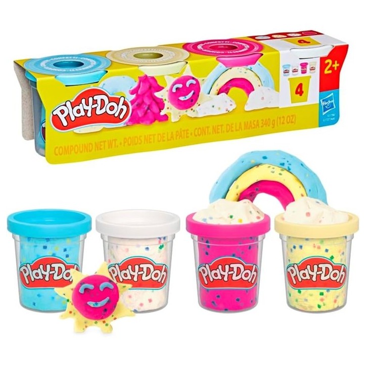 Play-Doh pack de 4 pots de pâte a modeler confettis - PLAY-DOH - G17365X0