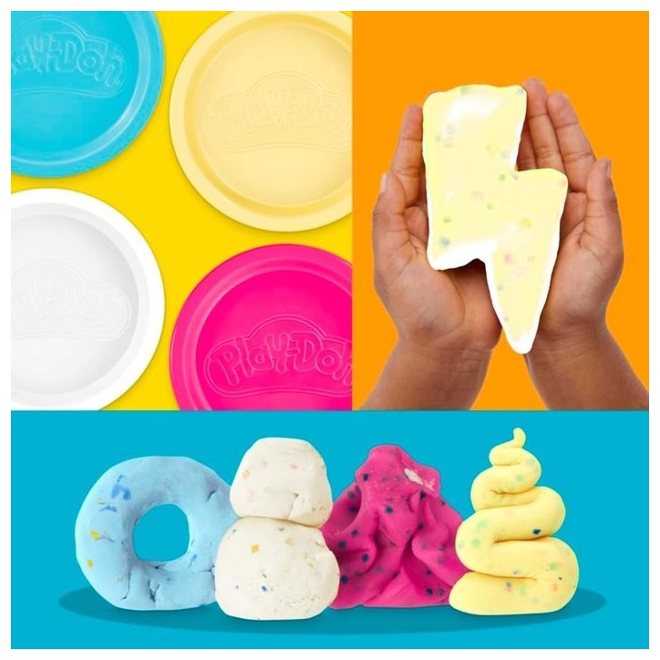 Play-Doh pack de 4 pots de pâte a modeler confettis - PLAY-DOH - G17365X0
