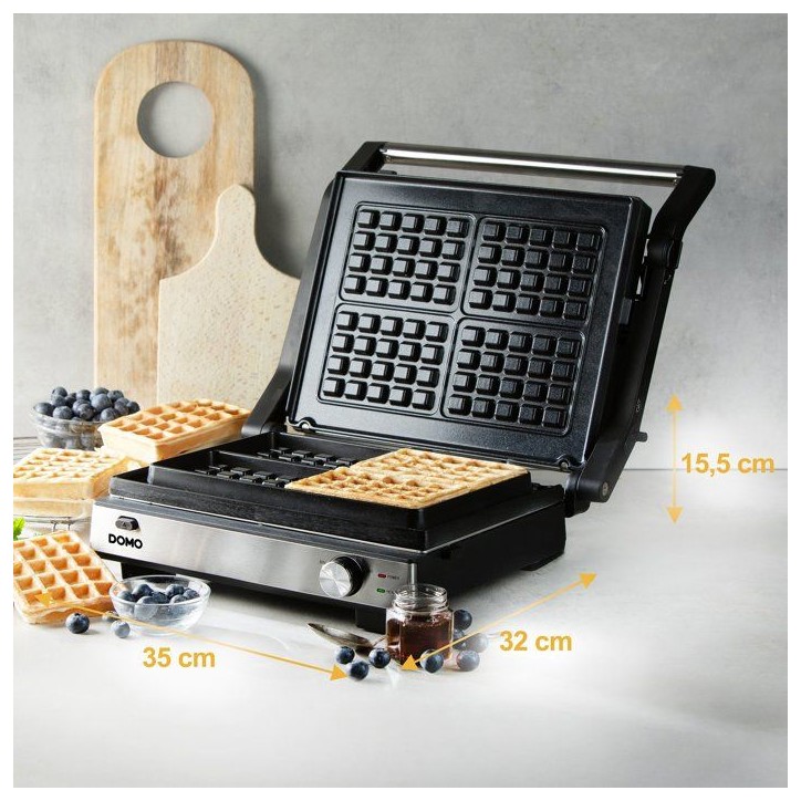 Gril de contact multifonction 2 en 1 - DOMO - DO9287G - Gril et gaufrier - Plaques amovibles - 1800 W Gril de contact multifonction 2 en 1 - DOMO - DO9287G - Gril et gaufrier - Plaques amovibles - 1800 W