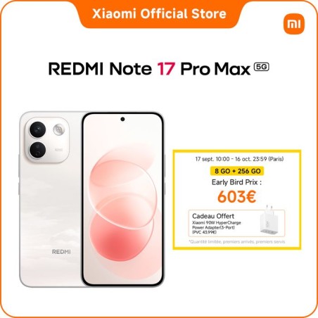 Smartphone - XIAOMI - Redmi Note 17 Pro Max 5G - 8Go RAM - 256Go - Bla