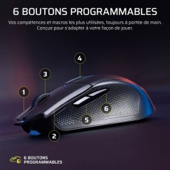Souris Gamer - Sans Fil - Corsair - HARPOON v2 WIRELESS 26K DPI - Noir