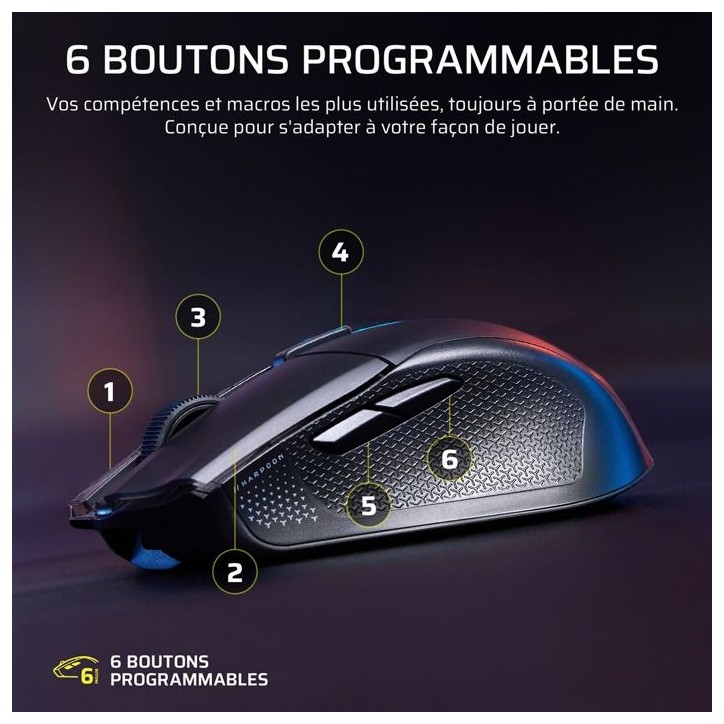 Souris Gamer - Sans Fil - Corsair - HARPOON v2 WIRELESS 26K DPI - Noir RGB Souris Gamer - Sans Fil - Corsair - HARPOON v2 WIRELESS 26K DPI - Noir RGB