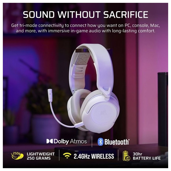 Casque Gaming - Corsair - HS35 V3 - Blanc Sans Fil Casque Gaming - Corsair - HS35 V3 - Blanc Sans Fil